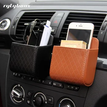 

PU Leather Car Organizer Storage Box Truck Interior Accessories Auto Organizer in Truck Car Styling Glass Phone Holder Container
