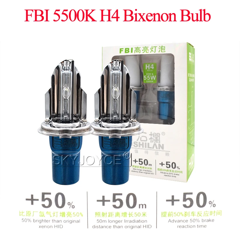 SKYJOYCE ксеноновая лампа высокой яркости 5500K H4 Биксеноновая HID 35 Вт 55 автомобильная