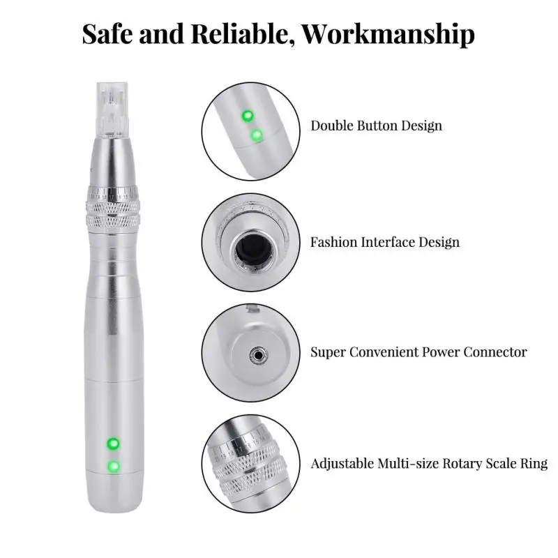 

7 Light LED Photon Electric Derma Pen With 12 Pin Depth Adjustable Nano Micro Needle Head Anti-aging Auto Micro Needle Pen