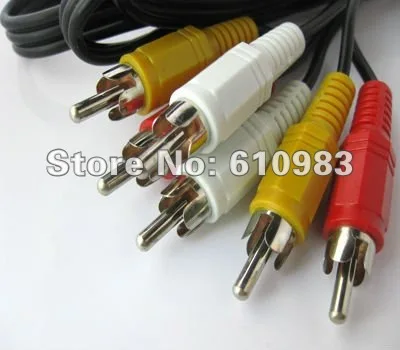 (5 шт./партия) оптовая продажа кабеля 3 RCA штекер к Переходник AV Аудио Видео кабель 1