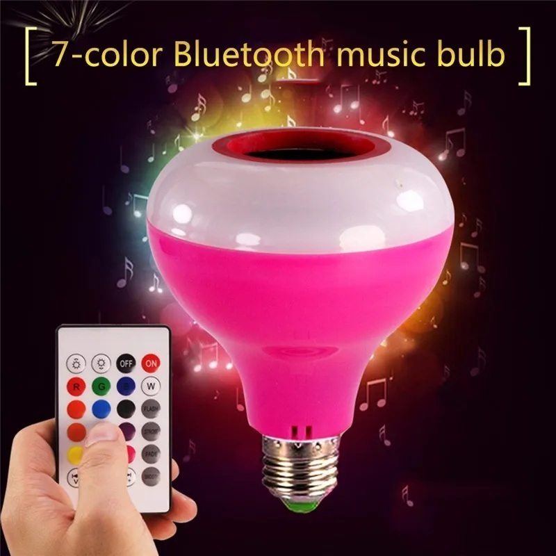

E27 Wireless Bluetooth Speaker 12W RGB Led Bulb 110V 220V Smart Led Light Music Player Bluetooth Speaker with Remote Control