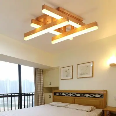 

new LED Wooden Ceiling Lights For Bedroom Living room AC85-265V with led lamparas de techo Ceiling Lamp Fixtures
