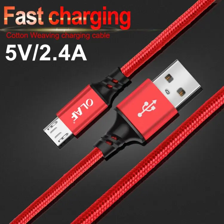 

Olaf 5V 2.4A Fast Charging Micro USB Cable Cotton Braided Date Cable For Xiaomi Redmi Note Samsung S7 Micro USB Charger Cabo