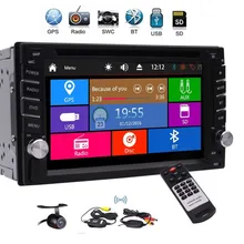 Double Din Car Stereo 1080P DVD CD Audio Player GPS Sat Nav Radio Bluetooth SWC Dual Zone Subwoofer USB SD AUX + Wireless Camera