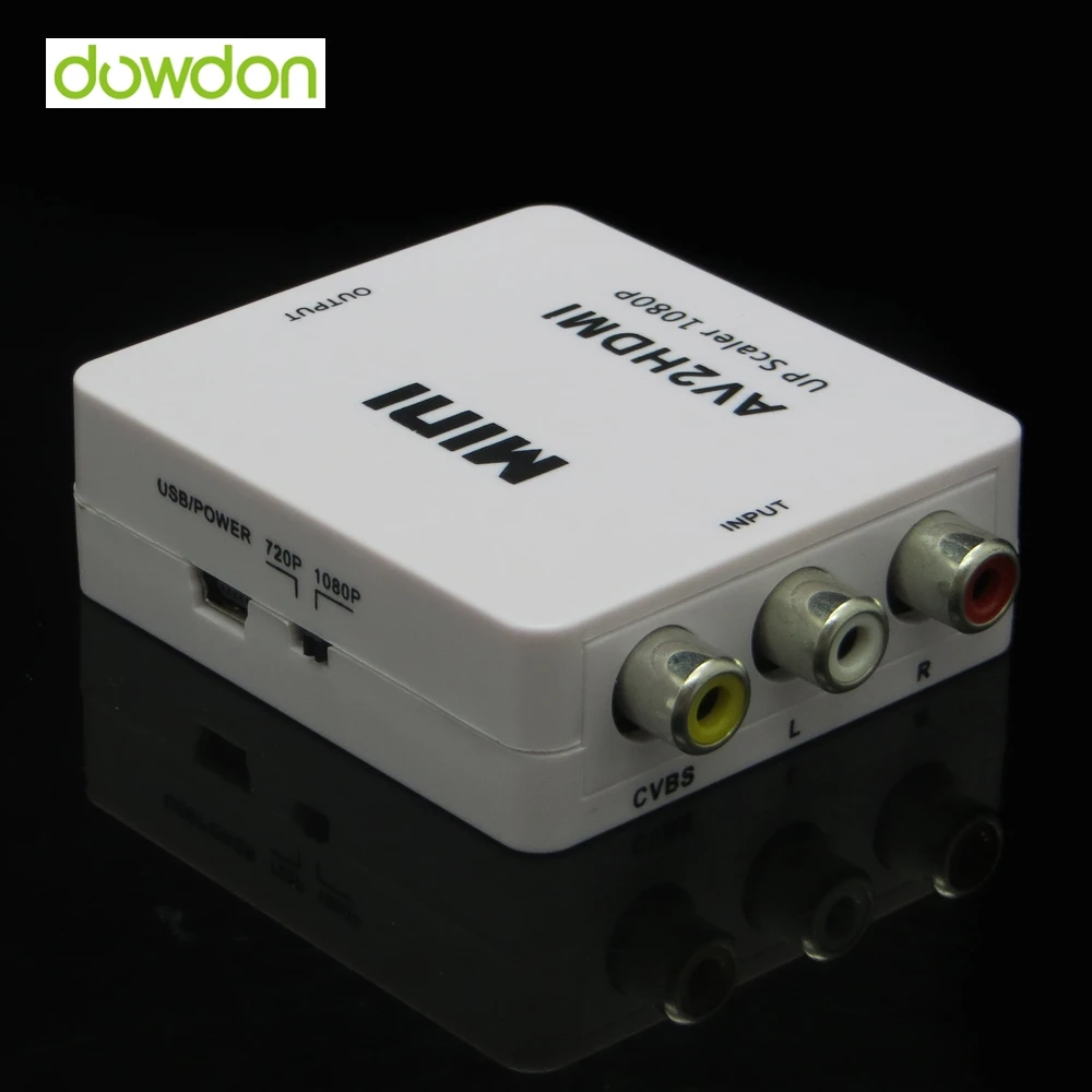 Улучшенный мини композитный AV RCA к HDMI видеопреобразователь адаптер Full HD 720/1080p UP