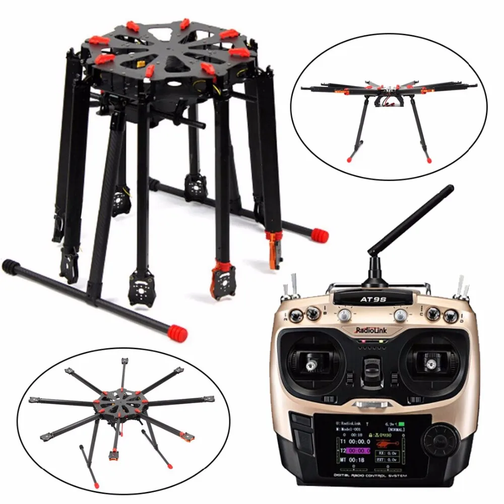  DIY Foldable GPS RC Racer Tarot X8 TL8X000 8-Axle Frame 350KV 40A PX4 32 Bits Flight Controller AT9