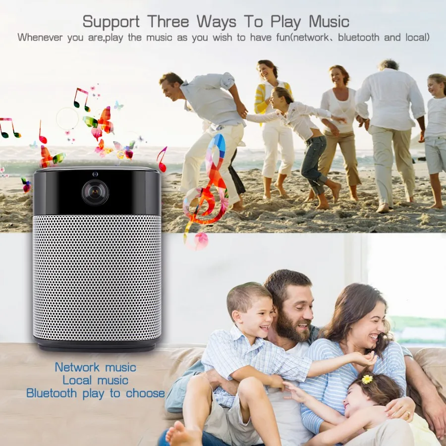 Panoramic 180Degree 1080P HD Wifi IP Camera Built-in Bluetooth4.2 2X5W Stereo Speaker Dual Card for Recording & Playing Free APP_F1