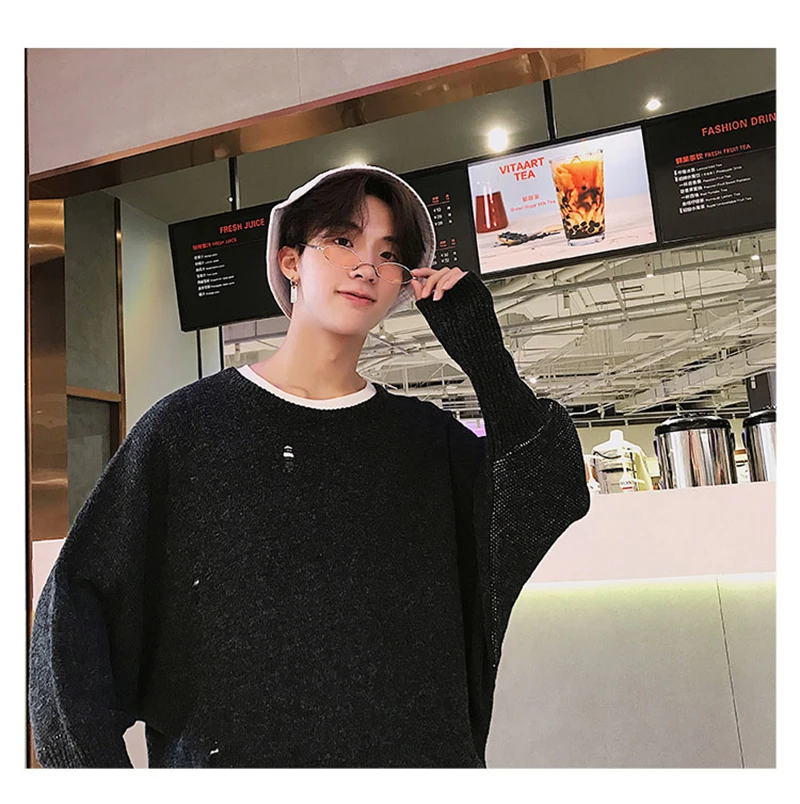 Letter Men Hip Hop Sweater Streetwear Print   (43)