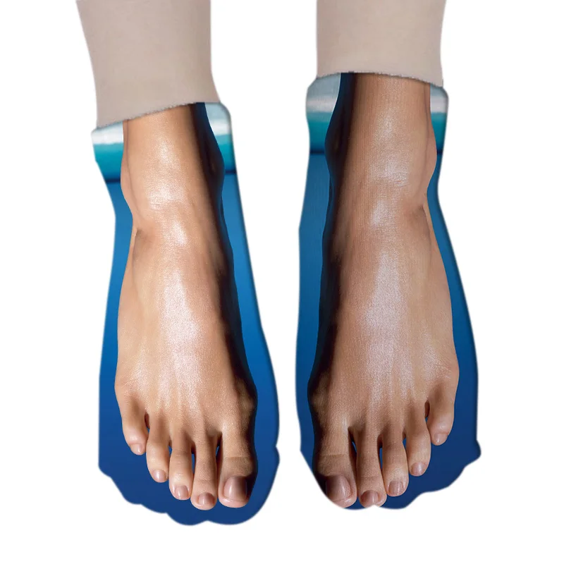 Горячие 3D печатные ноги хлопчатобумажные носки женщины искусство смешные короткие носки сексуальные Вьетнамки печати дамы носки с низкой лодыжкой женщины 7S-ZWS47