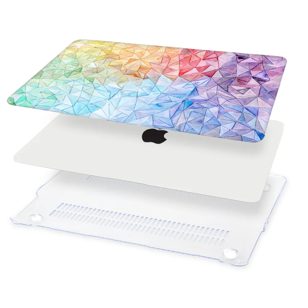Чехол Redlai для Macbook Air Pro retina 13 15 &quotс геометрическим принтом пластиковый жесткий