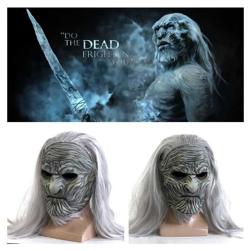 

New Game of Thrones 8 The White Walkers The Others Cosplay Masks Latex Helmet Mask Women Men Zombie Walker Face Halloween Props