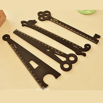 

3pcs ZAKKA creative styling retro wooden ruler student 15cm ruler stationery gift boutique wooden ruler