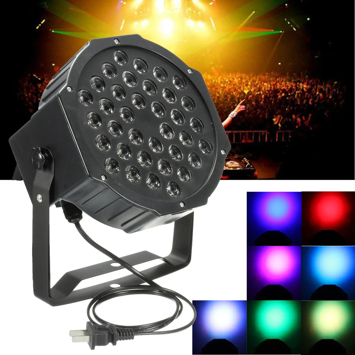 Jiguoor сценический светильник 36 Вт светодиосветодиодный RGB Par DMX512 Master Slave LED Flat DJ