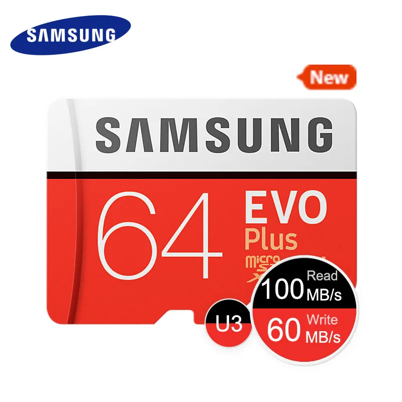 Карта памяти SAMSUNG Micro SD 32 Гб 64 128 ГБ 256 EVO + 95 МБ/с./с 100 C10 SDHC SDXC U1 U3 TF карта 100%