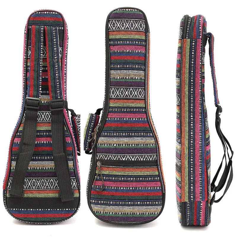 Cebra 21/23/26 pulgadas algodón nylon acolchado bajo portátil Guitarras funda Ukuleles caja Guitarras ra cubierta mochila con doble correa Cebra 21/23/26 pulgadas algodón nylon acolchado bajo portátil Guitarras funda Ukuleles caja Guitarras ra cubierta mochila con doble correa