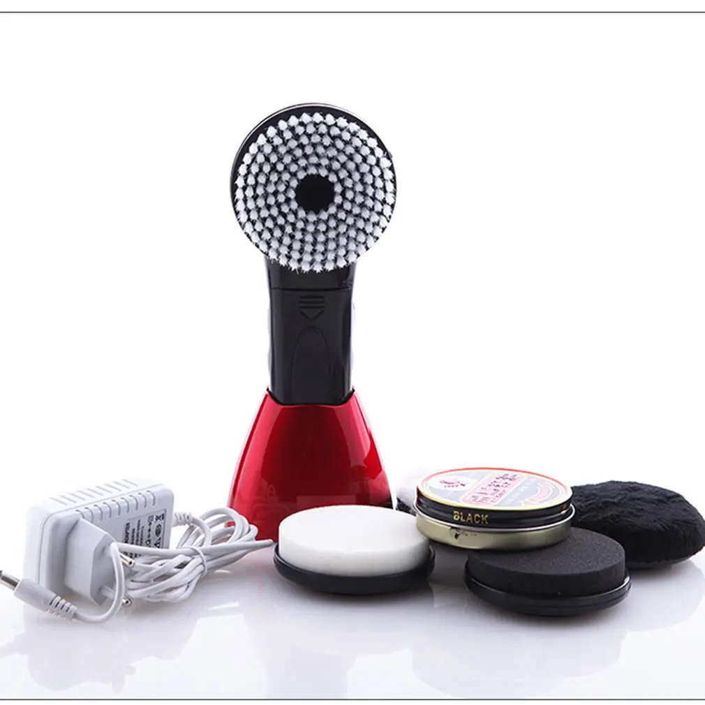 

Portable Handheld Automatic Electric Shoe Brush Shine Polisher for Leather Bags Car Seat Cleaning Set Battery Powered