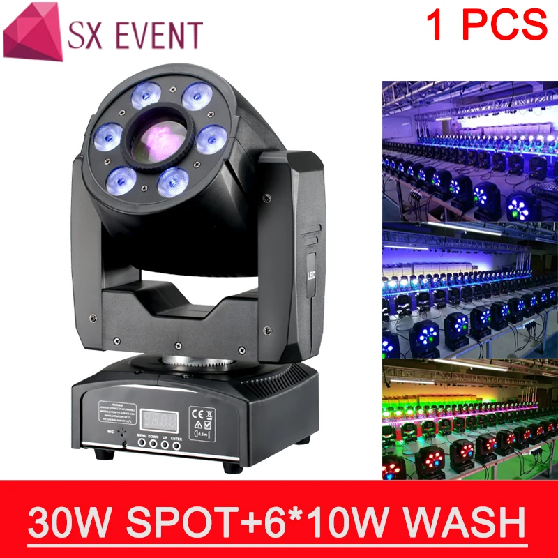 

2019 NEW Electronic linear focus 30W led spot light 60w wash lightTotal power 90W moving head light DJ Party wedding lighting