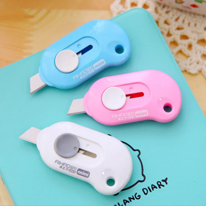 Cute Kawaii Plastic Art Knife Creative Mini Stationery Knife Box Cutter