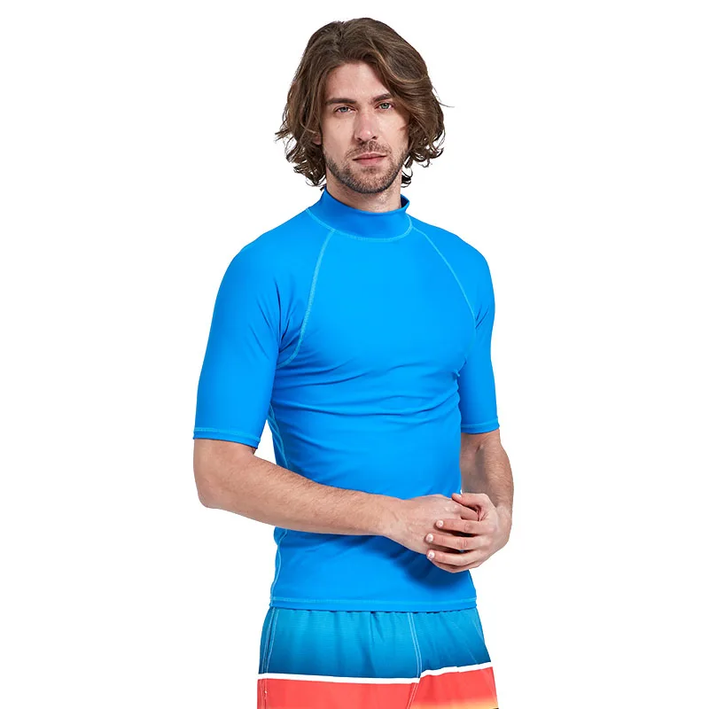Men's Rashguard Swim Shirt UPF 50 + Snorkeling Swimming Surfing Tops Diving T-shirt Short Sleeve Sun Tee Adult Youth