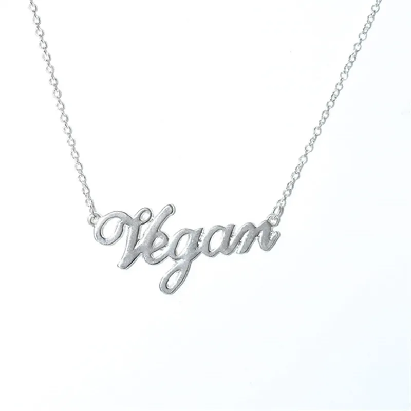 

Vegetarian Symbol Customizable Letters Vegan Necklace Vegan Lifestyle Gift Jewelry for women