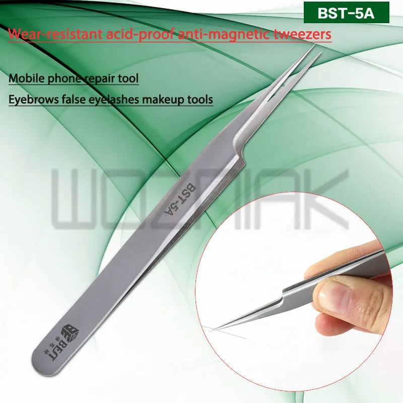 

Stainless Steel Professional Repair Tool Edge Precise Fingerprint Fly Line Tweezers Wear-resistant acid-proof anti-magnetic