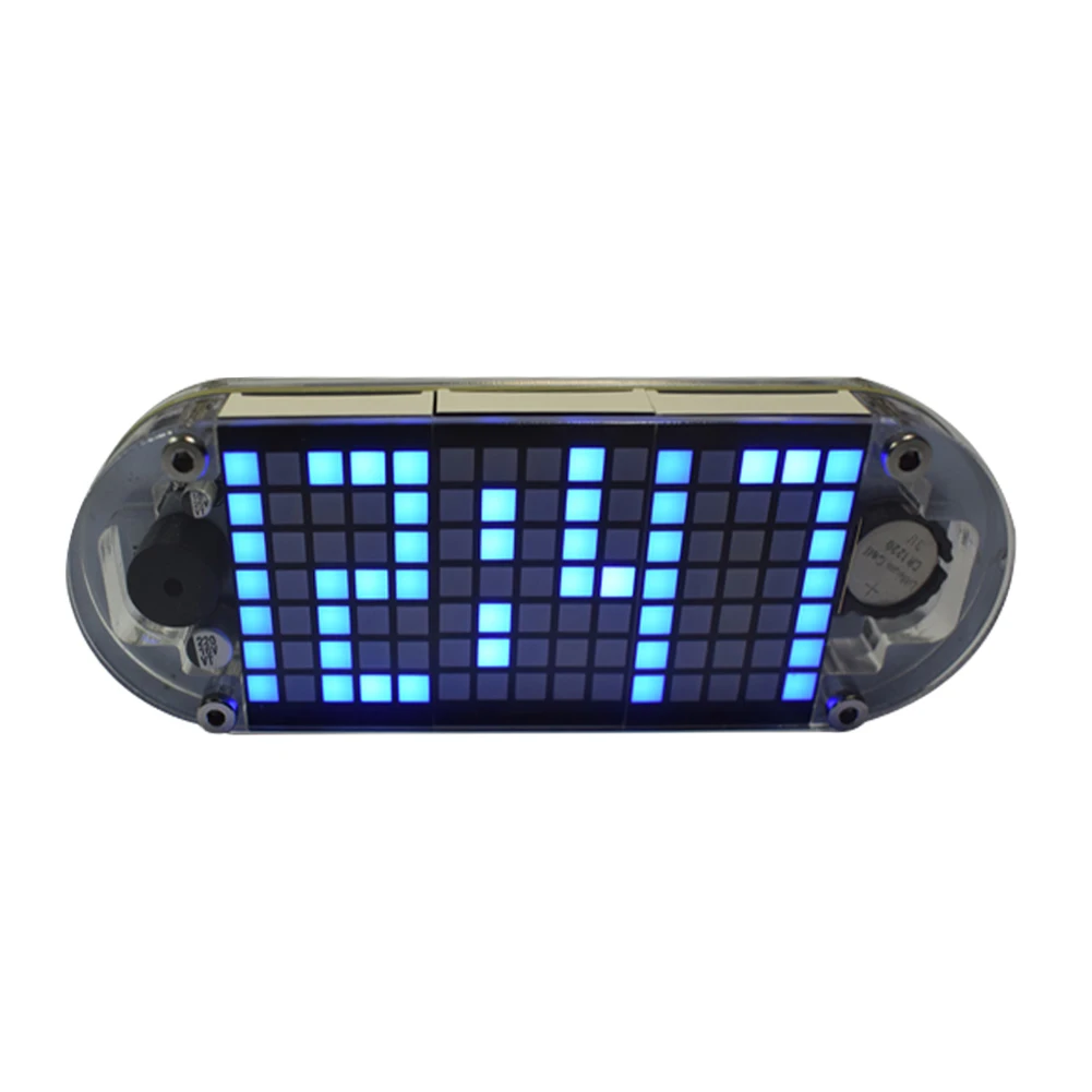 

LED Display High Desktop Square Multifunction Digital Acrylic DIY Home Dot Matrix Colorful Alarm Clock High Brightness
