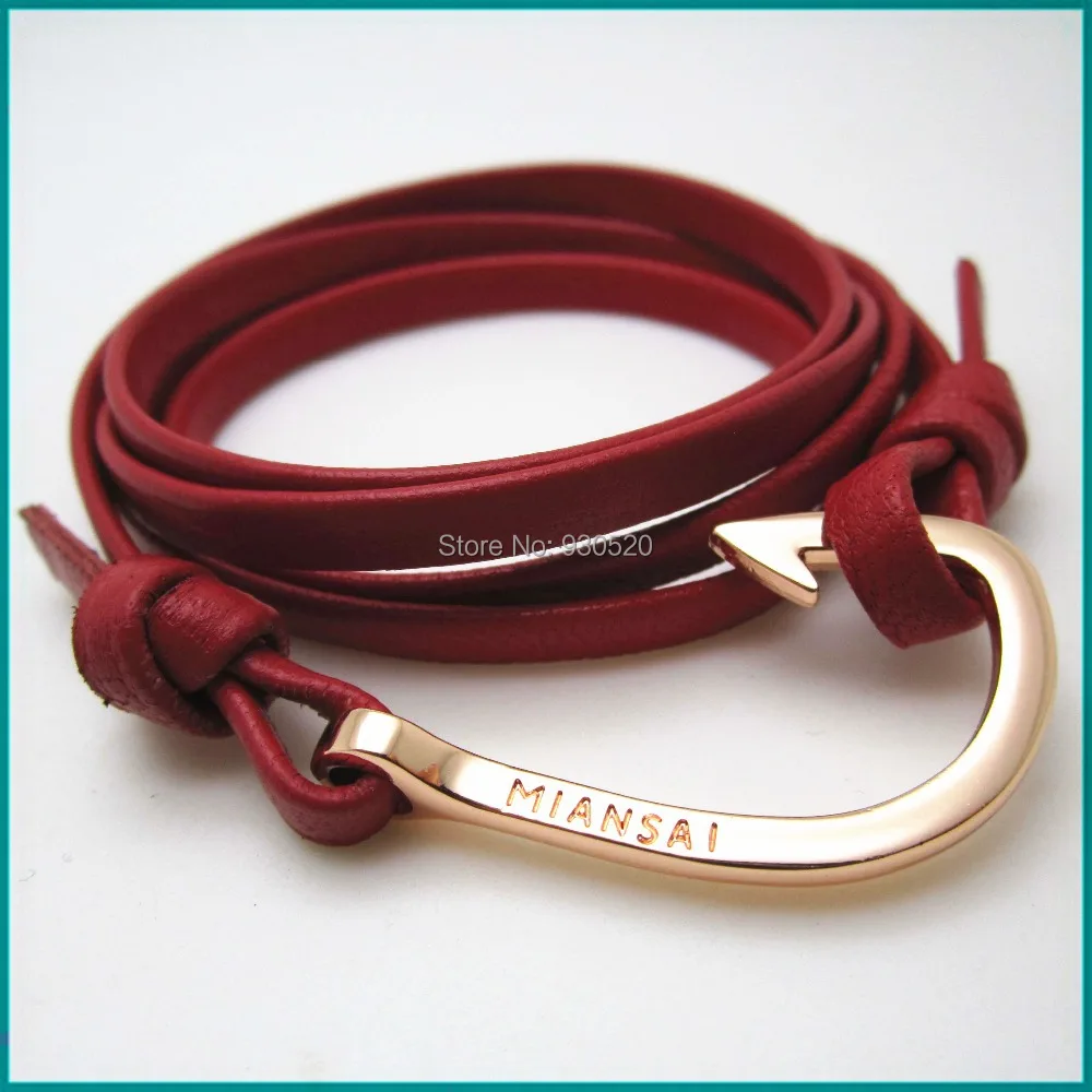 Hot Ing Miansai Rose Gold Fish Hook Bracelet Leather With Logo Hot Ing Miansai Rose Gold Fish Hook Bracelet Leather With Logo On In Charm Bracelets From Jewelry Accessories Aliexpress Alibaba Group