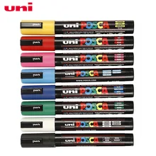 8 цветов Набор Мицубиси уни поска PC-1M Краска Маркер-очень тонкая пуля Tip-0.7mm 8 цветов художественные маркеры офисные и школьные принадлежности
