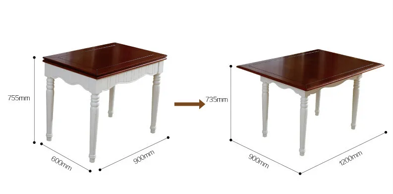 Muebles modernos 5 unids extensible mesa de comedor conjunto silla ...