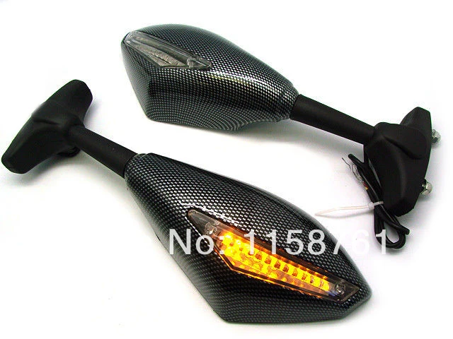 

Carbon Fiber LED Turn Signals Integrated Mirrors for Yamaha FZ6R YZF FZ1 FZ6 FZR600R FZR1000 Free Shipping