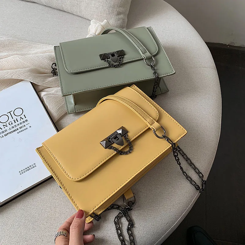 

Women's Designer Luxury Handbag Simple Female Square Bag 2019 High Quality Casual Crossbody Bag Chain Shoulder Messenger Bags