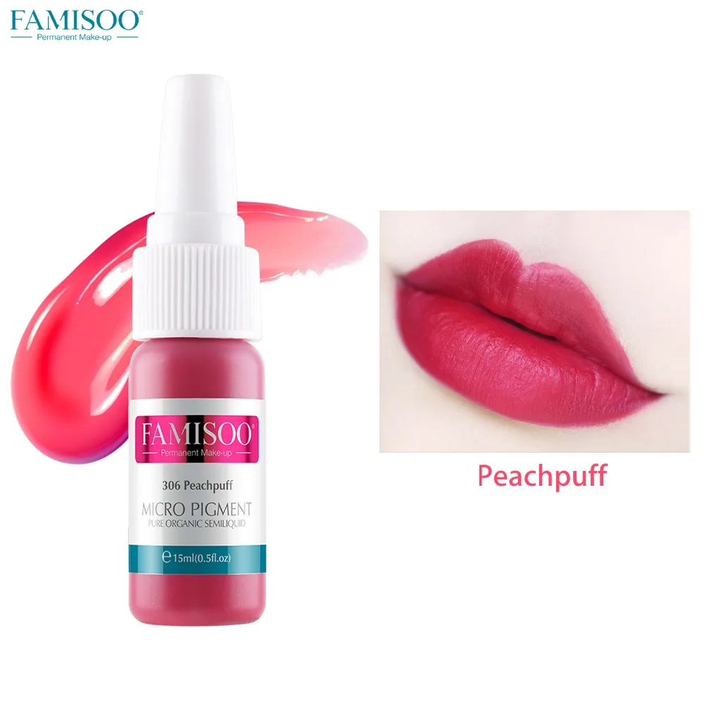 

Famisoo 15ml Tattoo Ink Microblading Permanent Makeup Lip Pigment Tattoo pigmento Body Painting Ink for Tattoo Supplies