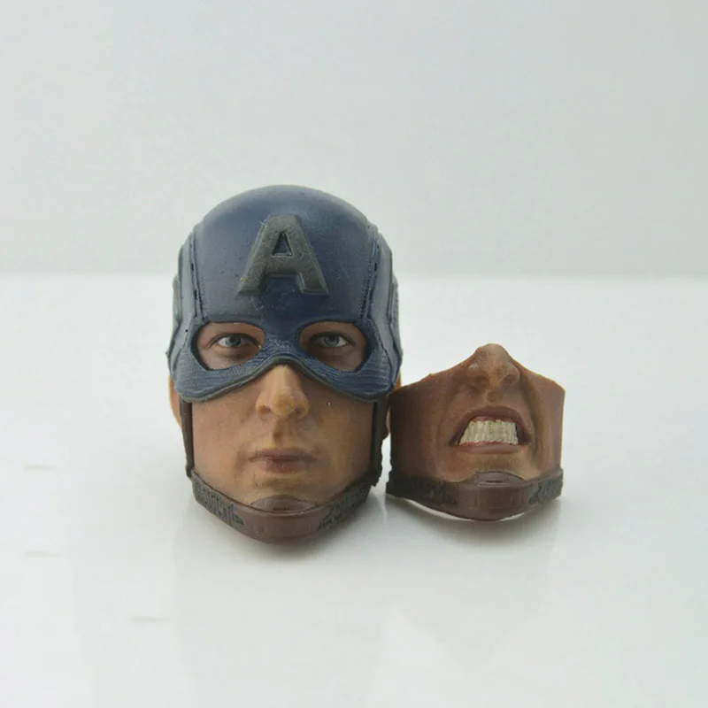 

1/6 Scale Captain America Steve Rogers Chris Evans Wearing a Helmet Head Sculpt Headplay for 12" Action Figure Body