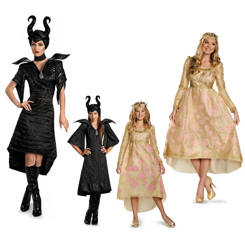 Вечерние маскарадные костюмы на Хэллоуин для девочек, костюм малефисенты, Принцесса Аврора, костюм ведьмы, Спящая принцесса