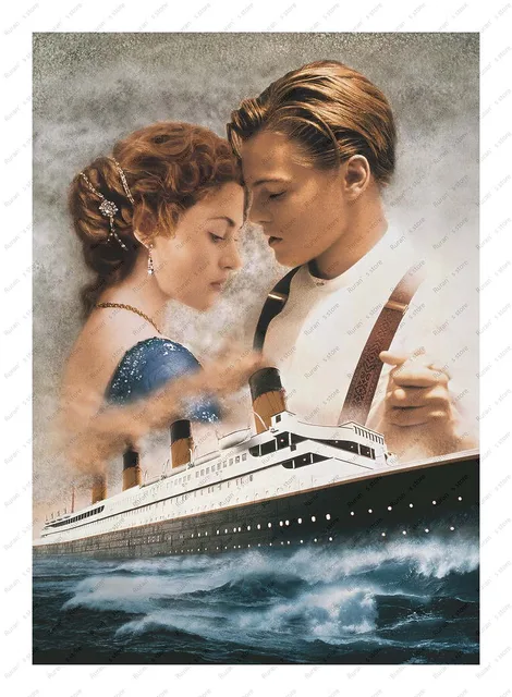 Titanic Poster Leonardo Dicaprio Retro Classic Love Old Movie Kraft