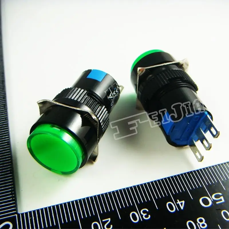 

AB6-M Button color Green AC 3A/250V (DC 30V/5A) 3Pin Non Self-locking Push Button Switch (Self reset switch) 20Pcs/lot