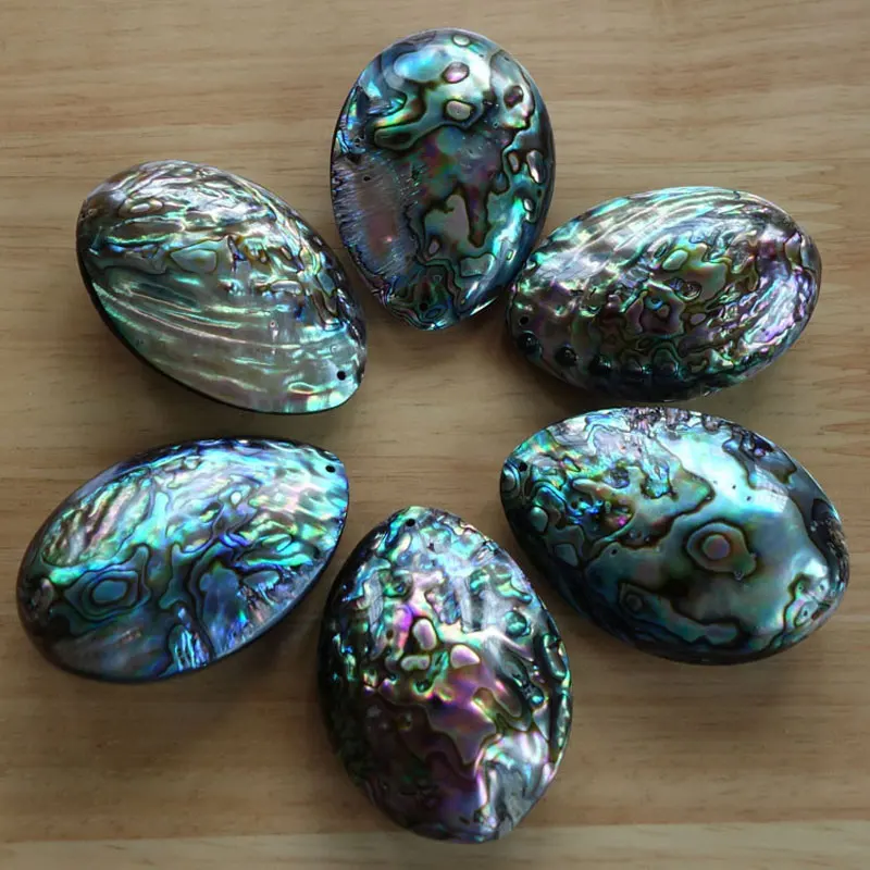 

5PCS Free Shipping Natural Abalone Shell Pendant Jewelry For Necklace Pendant 46-55mm