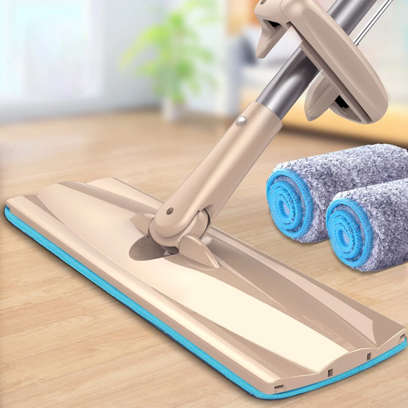 Big Flat Mop Roller Pulling Squeezing Water Mop Free Hands 360 Degree