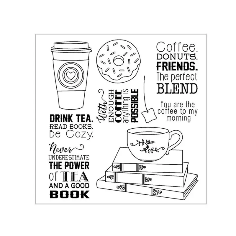 

Drink Tea DIY Silicone Clear Stamp Cling Seal Scrapbook Embossing Album Decor