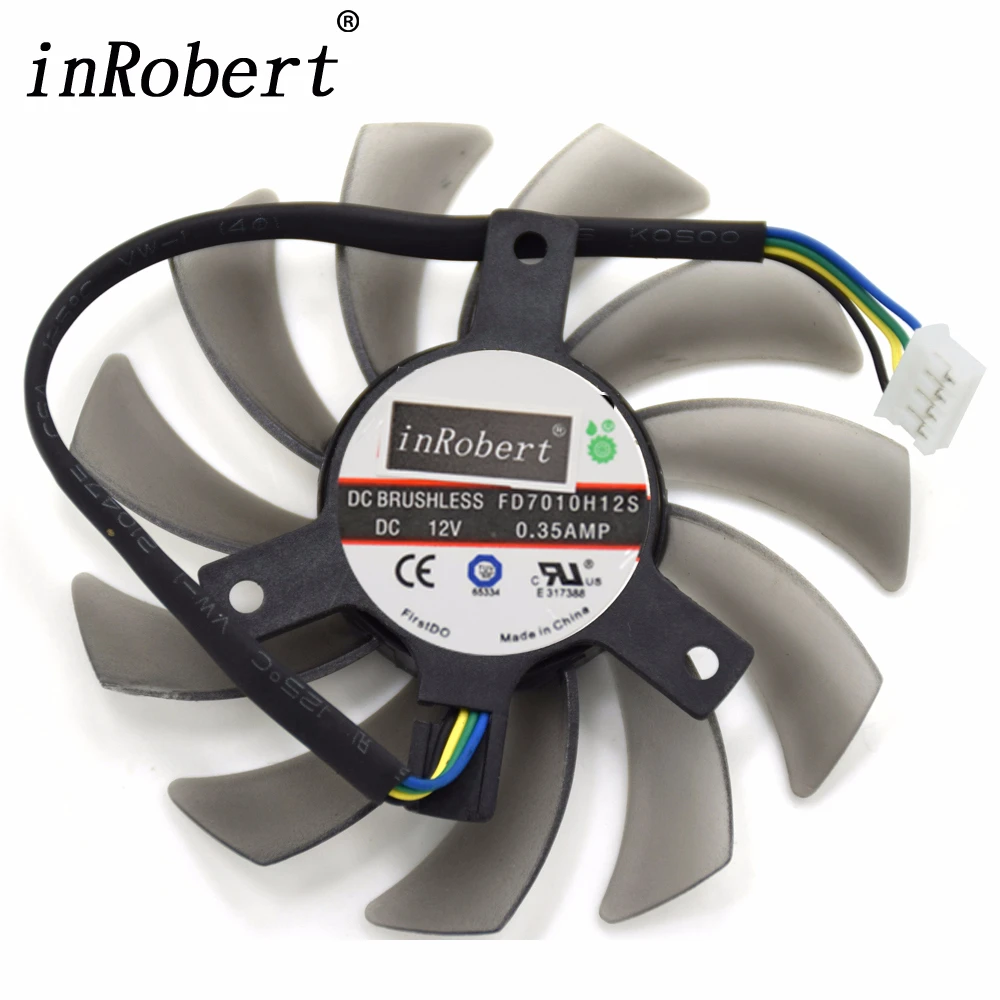 

NEW 75mm FD7010H12S 4PIN GPU Cooler fan For MSI R6790 Twin Frozr II GTX 470 Radeon HD 6930 HD7970 ASUS R9 270 270X Cooling