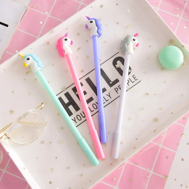 

0.4mm Kawaii Plastic Ink Creative Gel Pen Unicorn Model Neutral Pens School Writing Office Supplies Pen Cute China Stationery