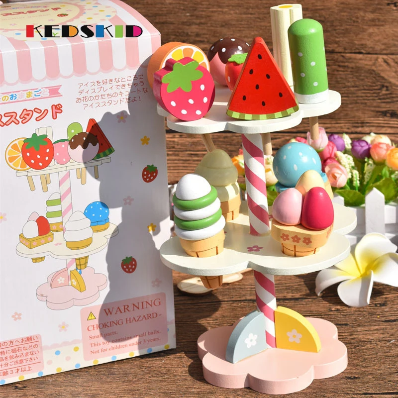 Baby Toys Simulation Ice Cream Wooden Toys Set Pretend Play