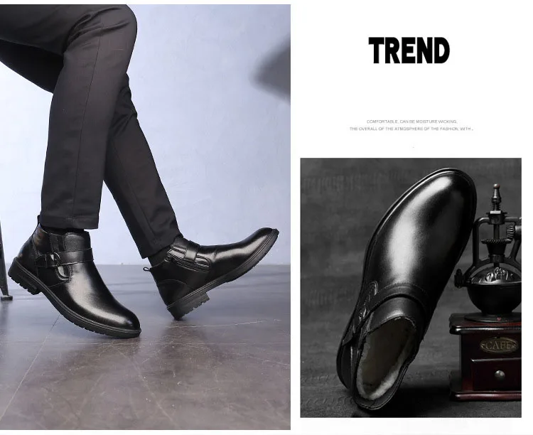 Г., новые дизайнерские мужские ботинки мужская зимняя обувь из спилка теплые зимние ботинки с шерстяной подкладкой черные мужские кожаные ботильоны