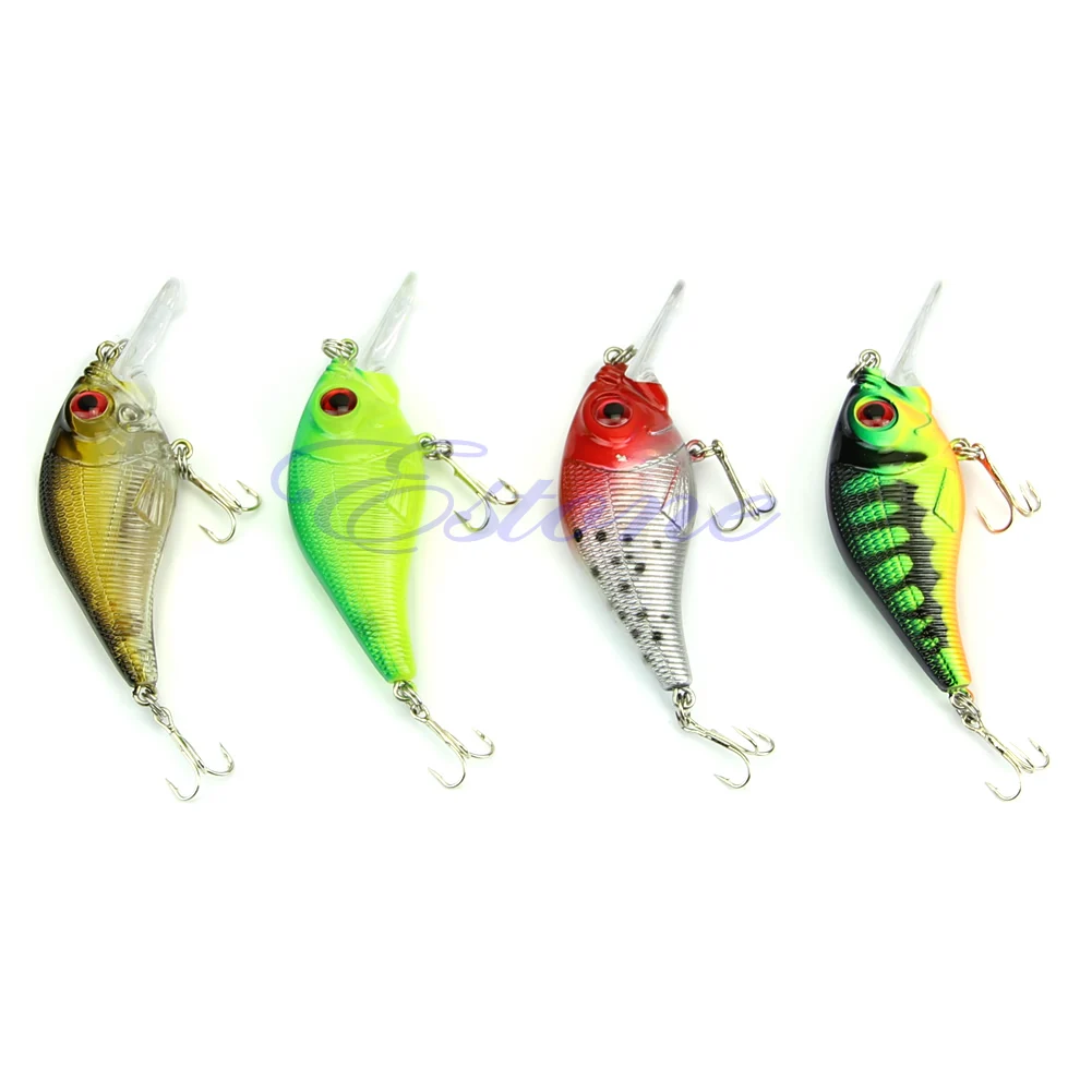 3.54inch 2 Hooks Sinking Fishing Lures Crankbait Crank Bait Bass Tackle Treble Fishing Lure