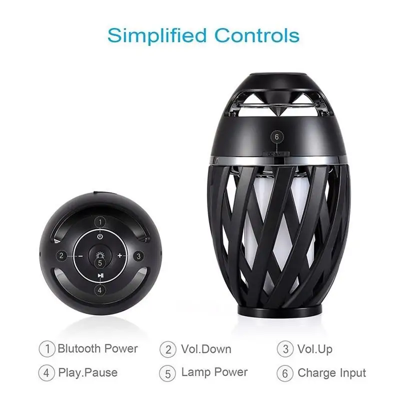 Bluetooth Wireless SpeakerLED Flame Light