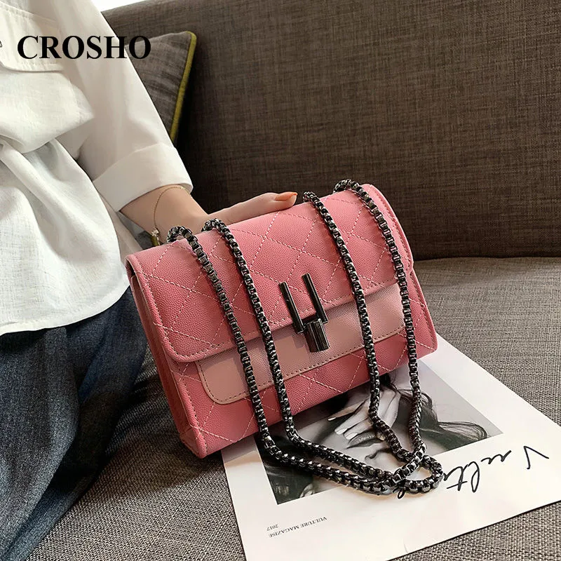 

CROSHO Fashionable Small Square Bag Diamond Chain, Single Shoulder Slant Straddle Bag