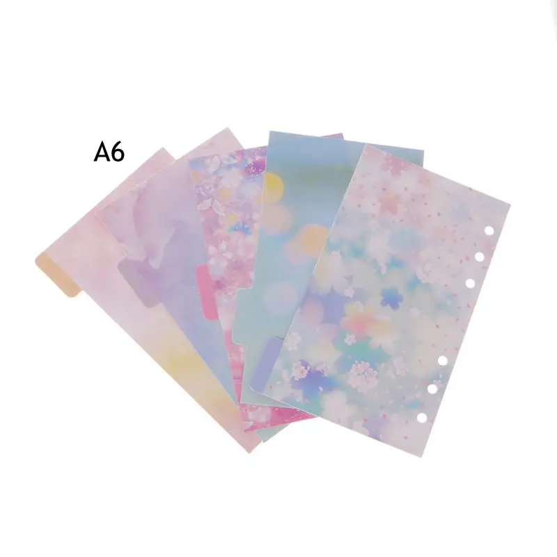

5 Pcs Flower Dividers Accessories for Dokibook Notebook Planner A6 Inner Page New Index Page