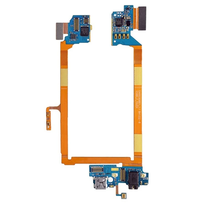

USB Charging Connector Port Flex Cable & Earphone Audio Jack Flex Cable & Microphone Flex Cable Replacement for LG G2 / VS980