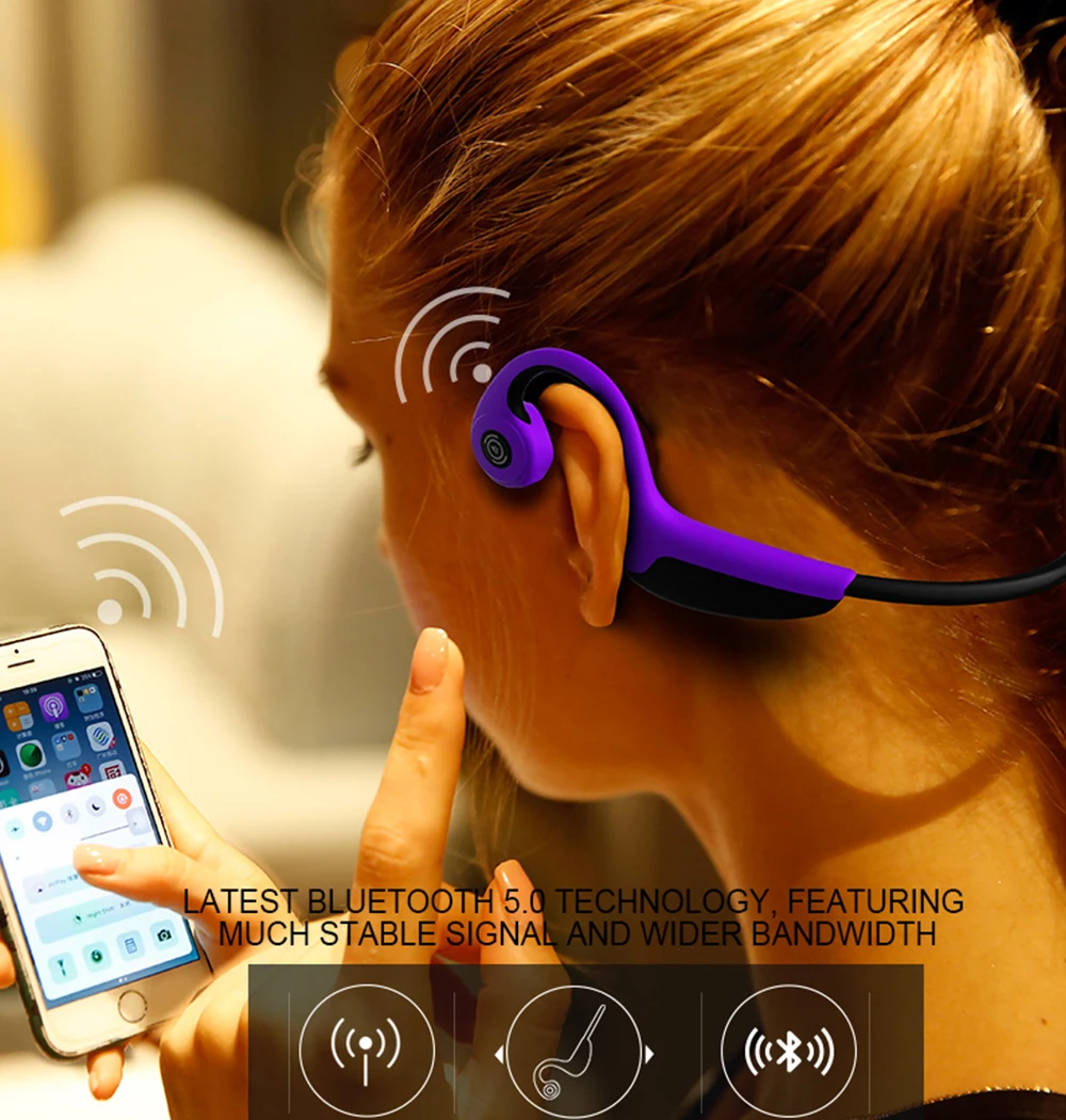 Bluetooth 5,0 S. Wear Z8 Беспроводные наушники с костной проводимостью, наушники для спорта на открытом воздухе, гарнитура с микрофоном, гарнитуры с громкой связью