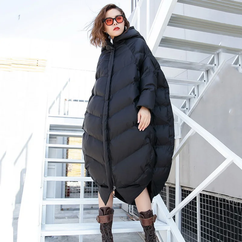 Grande red Manches De Black Parkas gray Coton Épaississement 2019 Printemps Femmes Nouveau Ji973 blue Noir Longues Taille Mode Manteau eam Lâche À rembourré Capuchon A4zgXqw